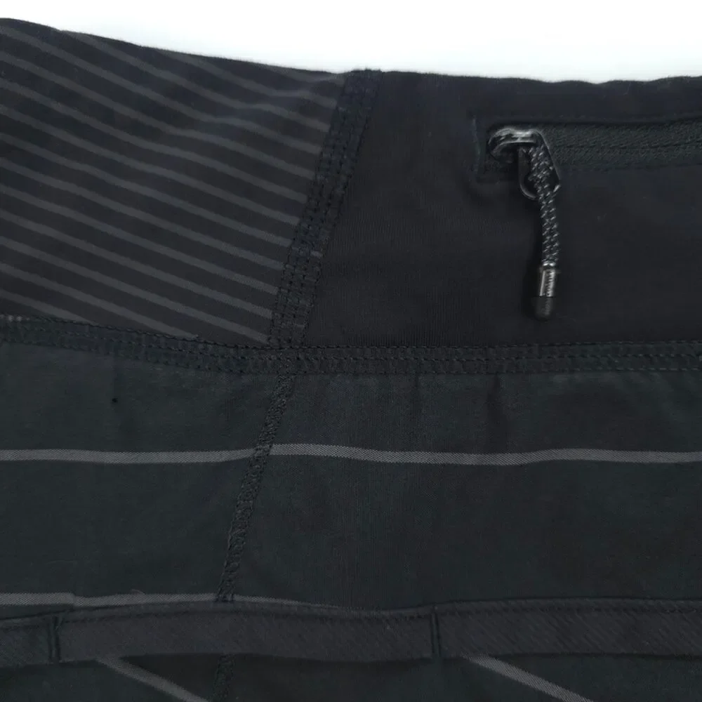 LULULEMON Run Speed Short Slalom Stripe Black Running Athleisure Sporty Gorpcore